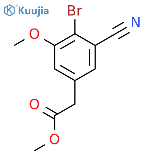 Methyl 4-bromo-3-cyano-5-methoxyphenylacetate structure