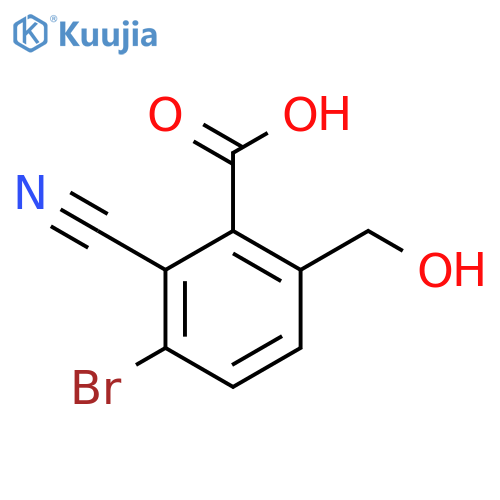 3-Bromo-2-cyano-6-(hydroxymethyl)benzoic acid structure