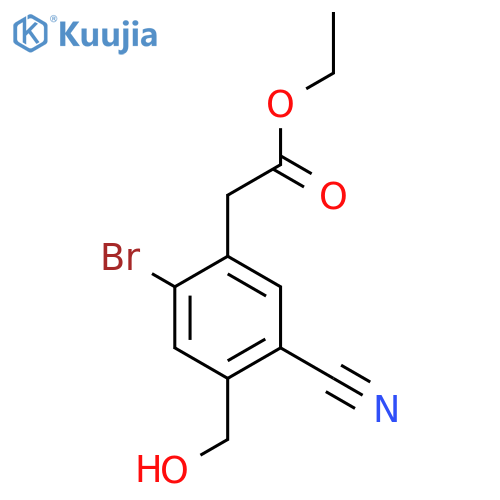 Ethyl 2-bromo-5-cyano-4-(hydroxymethyl)phenylacetate structure