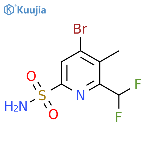 4-Bromo-2-(difluoromethyl)-3-methylpyridine-6-sulfonamide structure