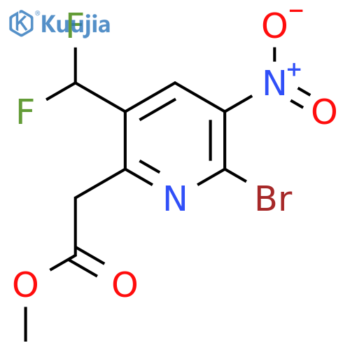 Methyl 2-bromo-5-(difluoromethyl)-3-nitropyridine-6-acetate structure