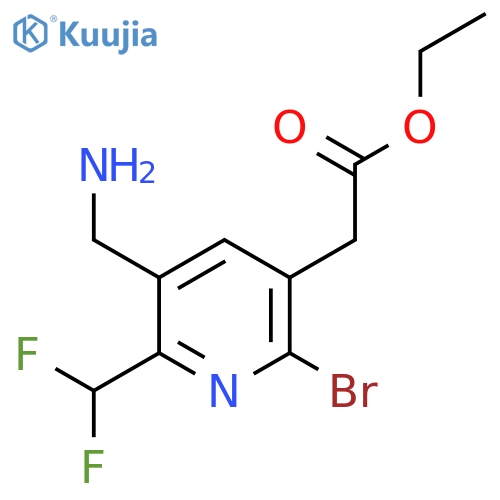 Ethyl 3-(aminomethyl)-6-bromo-2-(difluoromethyl)pyridine-5-acetate structure