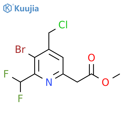 Methyl 3-bromo-4-(chloromethyl)-2-(difluoromethyl)pyridine-6-acetate structure