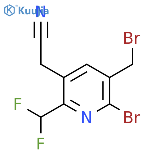 2-Bromo-3-(bromomethyl)-6-(difluoromethyl)pyridine-5-acetonitrile structure