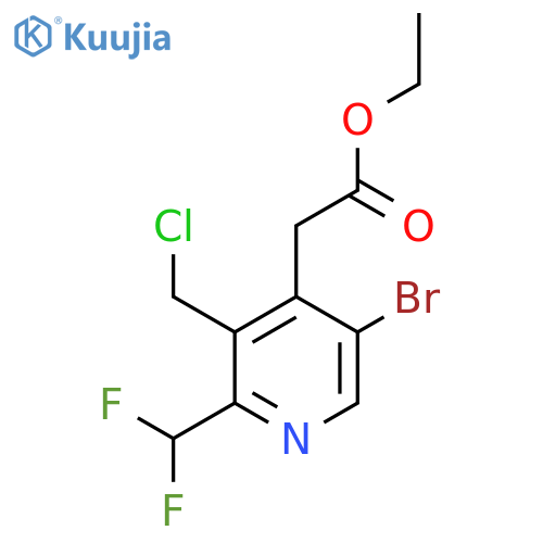 Ethyl 5-bromo-3-(chloromethyl)-2-(difluoromethyl)pyridine-4-acetate structure