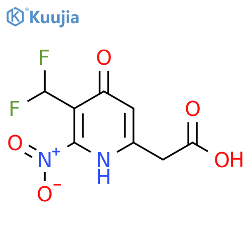 3-(Difluoromethyl)-4-hydroxy-2-nitropyridine-6-acetic acid structure