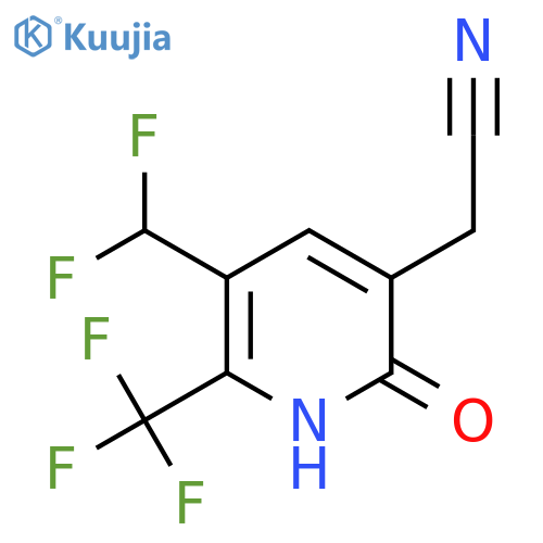 3-(Difluoromethyl)-6-hydroxy-2-(trifluoromethyl)pyridine-5-acetonitrile structure
