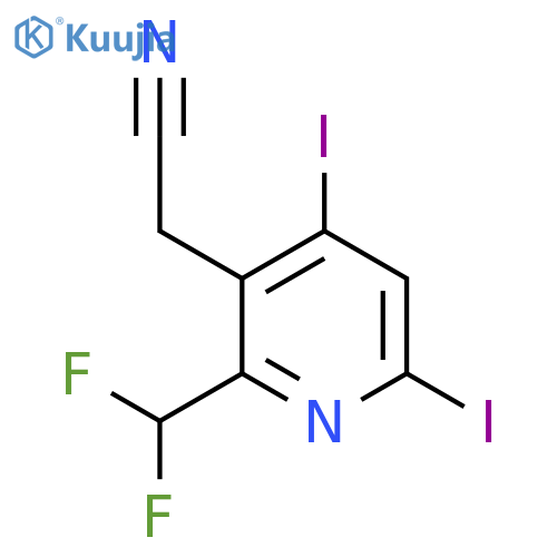 2-(Difluoromethyl)-4,6-diiodopyridine-3-acetonitrile structure