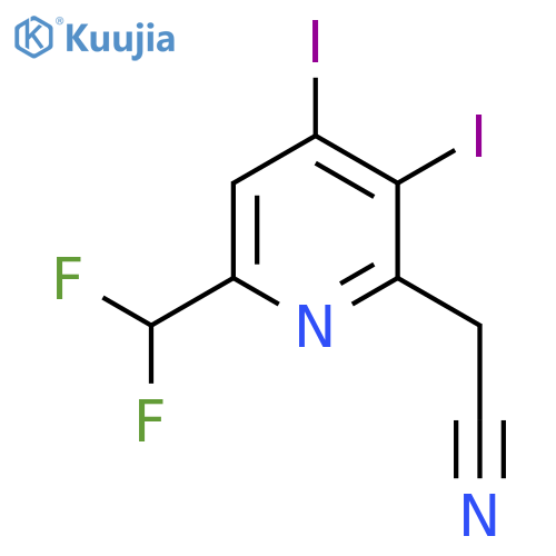 6-(Difluoromethyl)-3,4-diiodopyridine-2-acetonitrile structure
