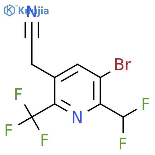 3-Bromo-2-(difluoromethyl)-6-(trifluoromethyl)pyridine-5-acetonitrile structure