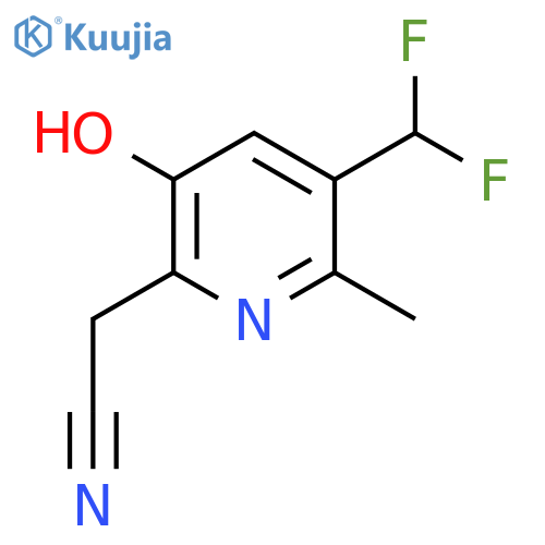 3-(Difluoromethyl)-5-hydroxy-2-methylpyridine-6-acetonitrile structure