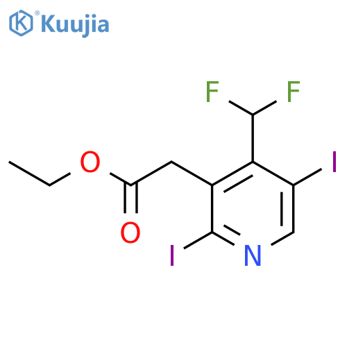 Ethyl 4-(difluoromethyl)-2,5-diiodopyridine-3-acetate structure