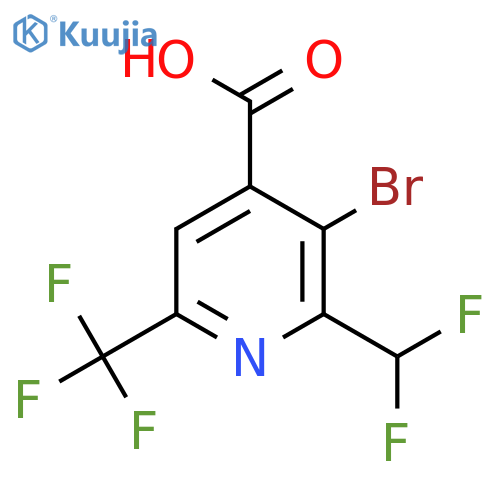 3-Bromo-2-(difluoromethyl)-6-(trifluoromethyl)pyridine-4-carboxylic acid structure