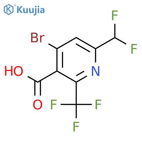 4-Bromo-6-(difluoromethyl)-2-(trifluoromethyl)pyridine-3-carboxylic acid structure