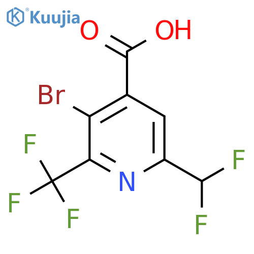3-Bromo-6-(difluoromethyl)-2-(trifluoromethyl)pyridine-4-carboxylic acid structure