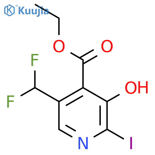 Ethyl 5-(difluoromethyl)-3-hydroxy-2-iodopyridine-4-carboxylate structure