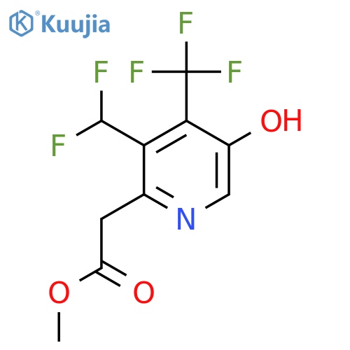 Methyl 3-(difluoromethyl)-5-hydroxy-4-(trifluoromethyl)pyridine-2-acetate structure