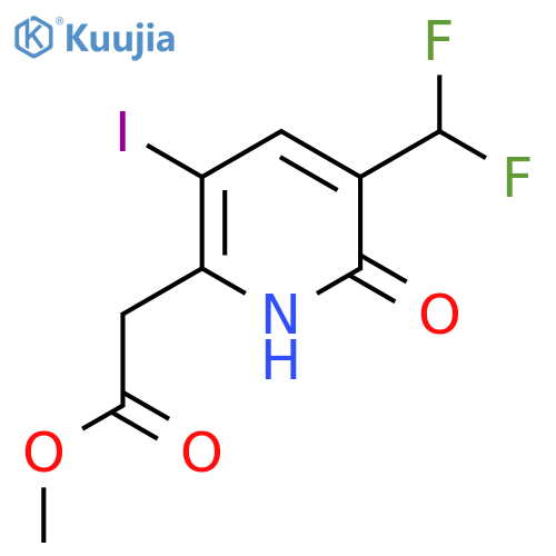 Methyl 3-(difluoromethyl)-2-hydroxy-5-iodopyridine-6-acetate structure