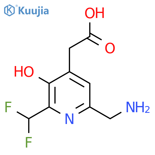 6-(Aminomethyl)-2-(difluoromethyl)-3-hydroxypyridine-4-acetic acid structure