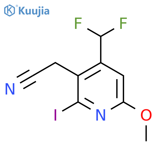 4-(Difluoromethyl)-2-iodo-6-methoxypyridine-3-acetonitrile structure