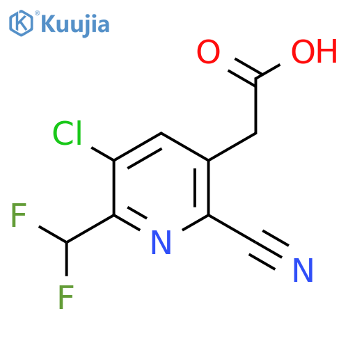 3-Chloro-6-cyano-2-(difluoromethyl)pyridine-5-acetic acid structure