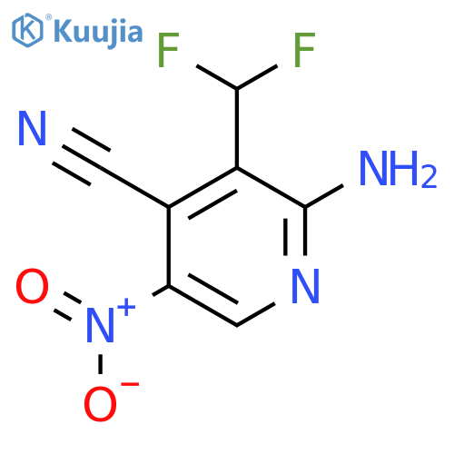 2-Amino-4-cyano-3-(difluoromethyl)-5-nitropyridine structure