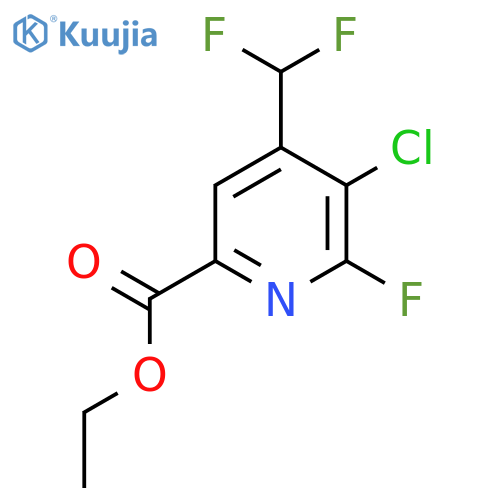 Ethyl 3-chloro-4-(difluoromethyl)-2-fluoropyridine-6-carboxylate structure