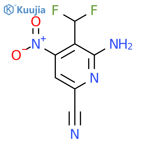 2-Amino-6-cyano-3-(difluoromethyl)-4-nitropyridine structure