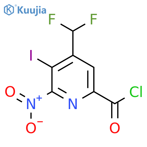 4-(Difluoromethyl)-3-iodo-2-nitropyridine-6-carbonyl chloride structure