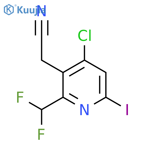 4-Chloro-2-(difluoromethyl)-6-iodopyridine-3-acetonitrile structure