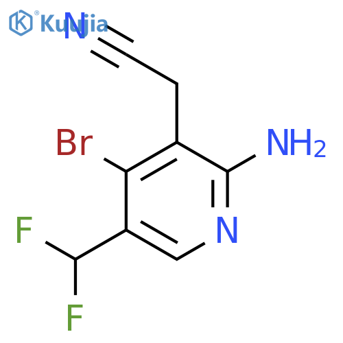 2-Amino-4-bromo-5-(difluoromethyl)pyridine-3-acetonitrile structure