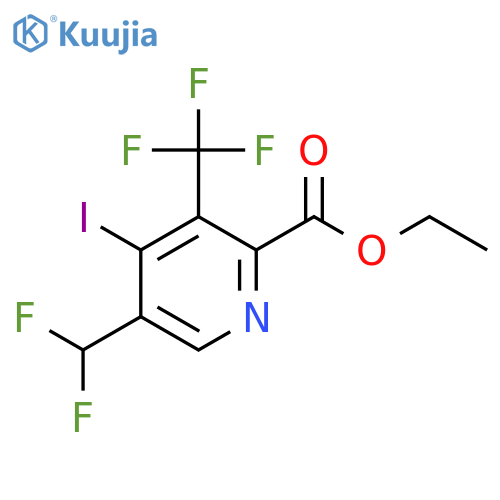 Ethyl 5-(difluoromethyl)-4-iodo-3-(trifluoromethyl)pyridine-2-carboxylate structure