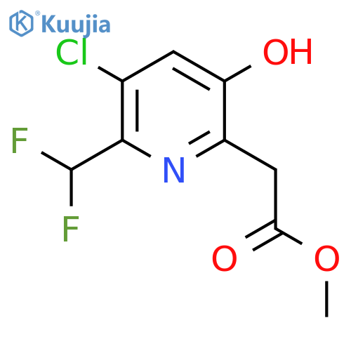 Methyl 3-chloro-2-(difluoromethyl)-5-hydroxypyridine-6-acetate structure
