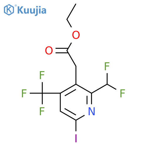 Ethyl 2-(difluoromethyl)-6-iodo-4-(trifluoromethyl)pyridine-3-acetate structure