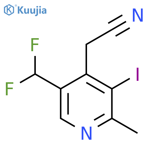 5-(Difluoromethyl)-3-iodo-2-methylpyridine-4-acetonitrile structure