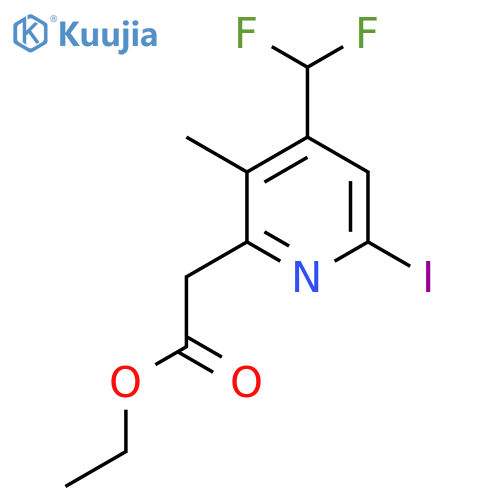 Ethyl 4-(difluoromethyl)-6-iodo-3-methylpyridine-2-acetate structure