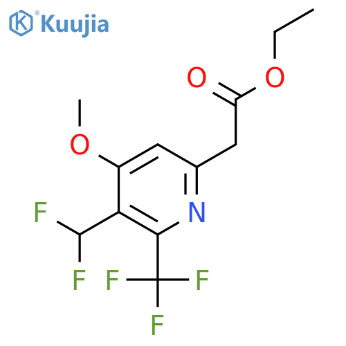Ethyl 3-(difluoromethyl)-4-methoxy-2-(trifluoromethyl)pyridine-6-acetate structure