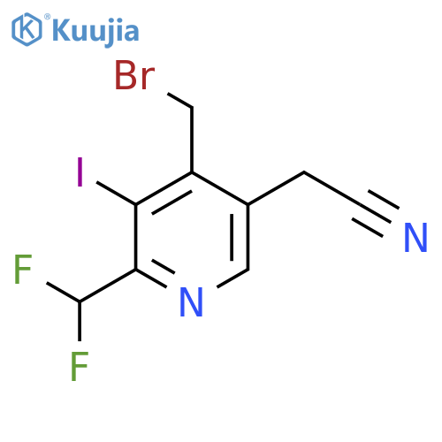 4-(Bromomethyl)-2-(difluoromethyl)-3-iodopyridine-5-acetonitrile structure
