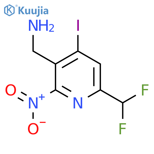 3-(Aminomethyl)-6-(difluoromethyl)-4-iodo-2-nitropyridine structure