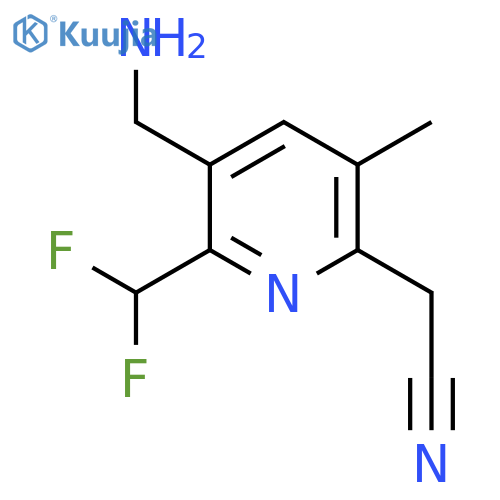 3-(Aminomethyl)-2-(difluoromethyl)-5-methylpyridine-6-acetonitrile structure
