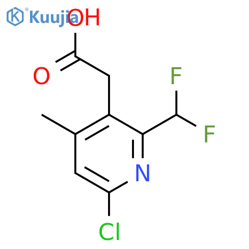 6-Chloro-2-(difluoromethyl)-4-methylpyridine-3-acetic acid structure