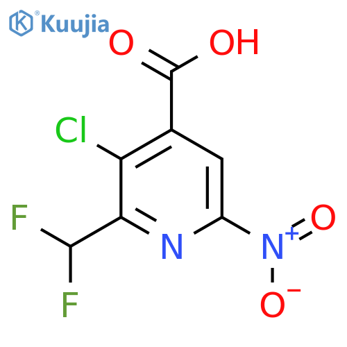 3-Chloro-2-(difluoromethyl)-6-nitropyridine-4-carboxylic acid structure