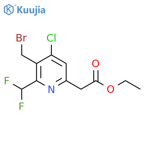 Ethyl 3-(bromomethyl)-4-chloro-2-(difluoromethyl)pyridine-6-acetate structure