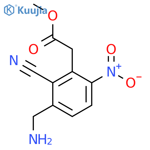 Methyl 3-aminomethyl-2-cyano-6-nitrophenylacetate structure
