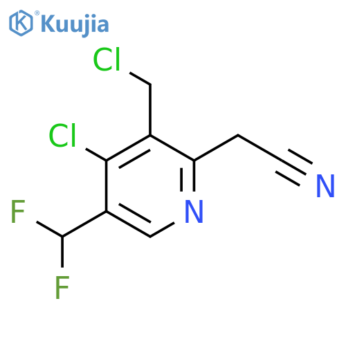 4-Chloro-3-(chloromethyl)-5-(difluoromethyl)pyridine-2-acetonitrile structure