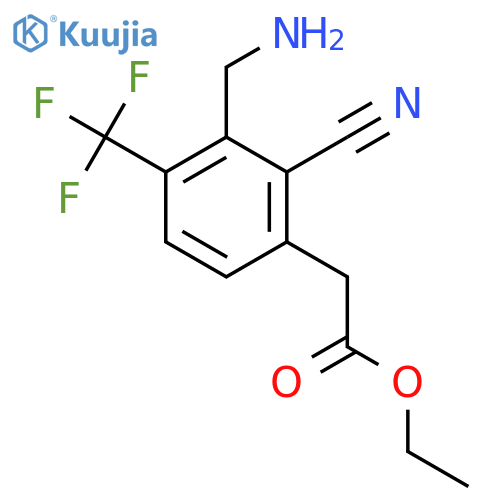Ethyl 3-aminomethyl-2-cyano-4-(trifluoromethyl)phenylacetate structure