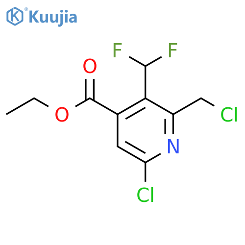 Ethyl 6-chloro-2-(chloromethyl)-3-(difluoromethyl)pyridine-4-carboxylate structure