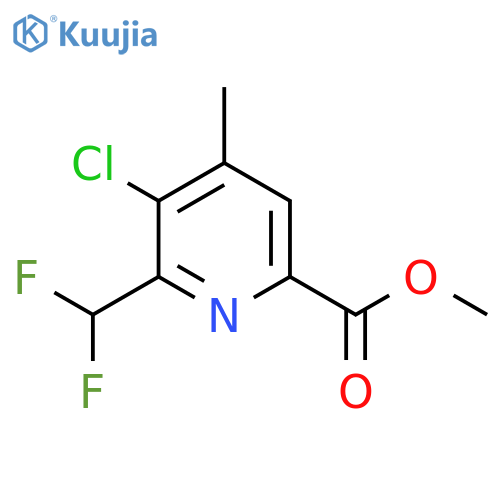 Methyl 3-chloro-2-(difluoromethyl)-4-methylpyridine-6-carboxylate structure