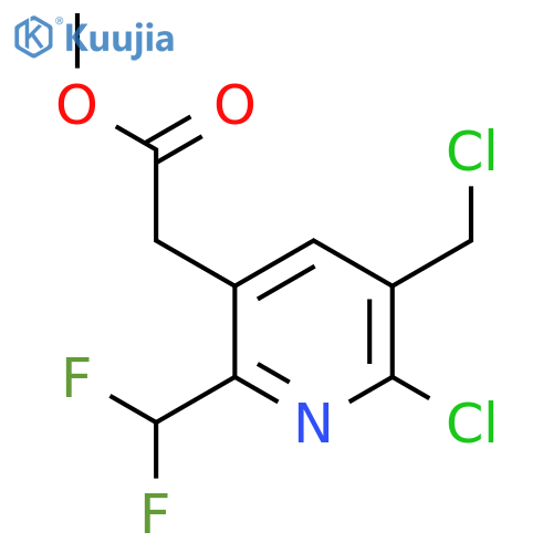 Methyl 2-chloro-3-(chloromethyl)-6-(difluoromethyl)pyridine-5-acetate structure