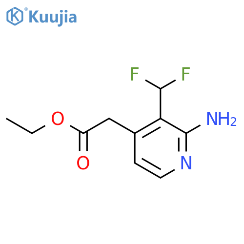 Ethyl 2-amino-3-(difluoromethyl)pyridine-4-acetate structure